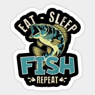 Eat Sleep Fish Repeat Sticker